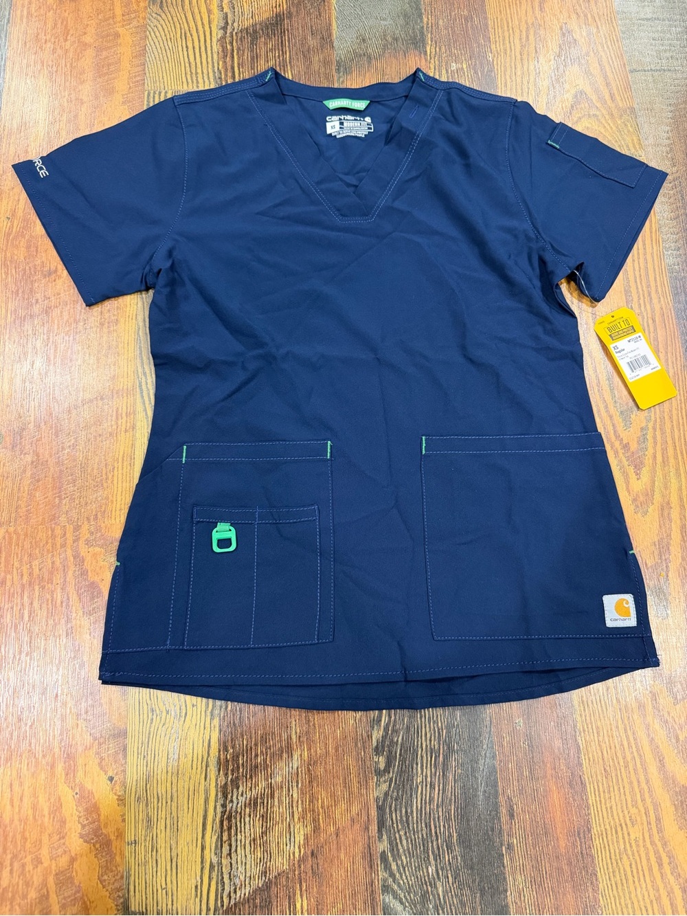 Carhartt Navy V-Neck Scrub Top